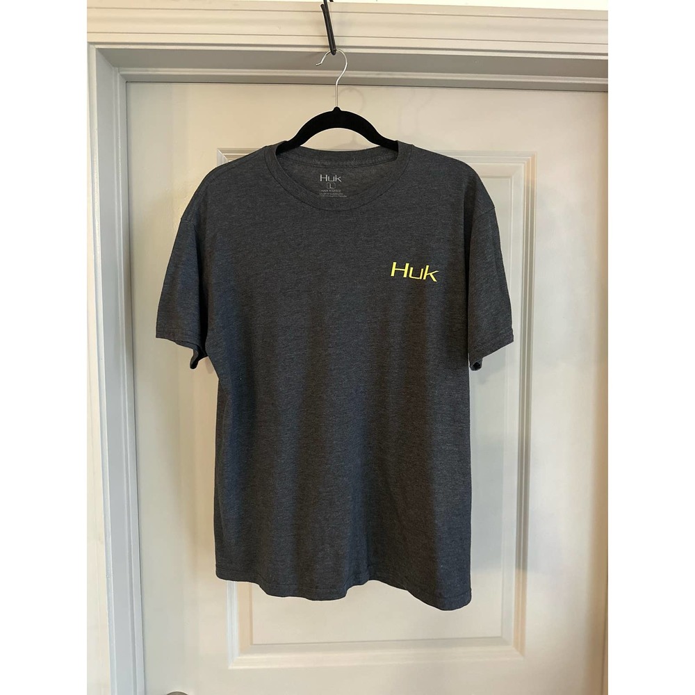 Huk Men’s Gray Fising T-shirt Size Large